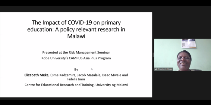 Risk Management Seminar “Impacts of COVID-19 on Primary Education in Malawi: Policy Relevant Research” lecture by Dr. Elizabeth Meke