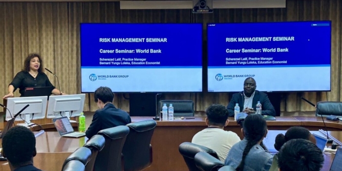 Dr. Scherezad Latif and Dr. Bernard Yungu Loleka delivered a lecture on  “Career Seminar: World Bank”